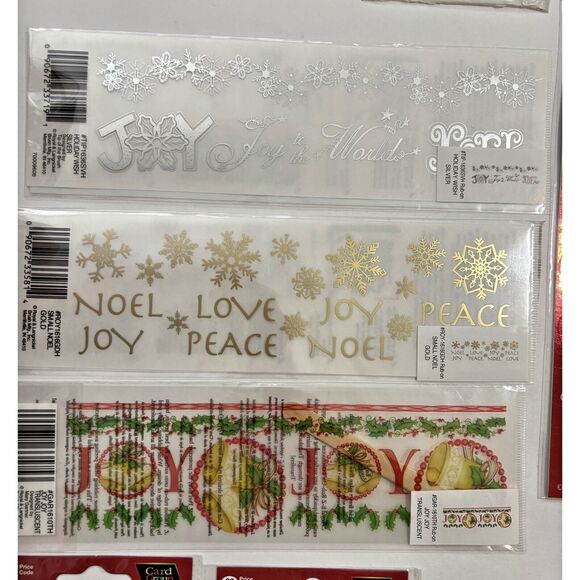 Christmas Stickers Rub Ons Die Cuts Buttons Snowman Winter Lot of 16 NEW - Picture 9 of 13